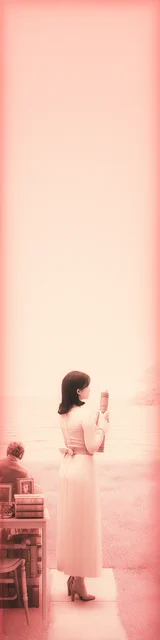 Free aesthetic bookmark featuring a lady with a pink background